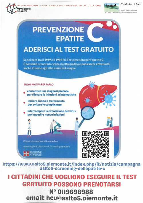 Campagna ASL TO5 di screening contro l'Epatite C (HCV)