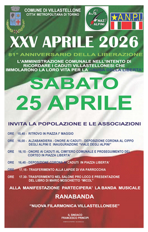 Solennità civile del XXV Aprile 2026