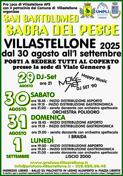 Sagra del Pesce 2025 a Villastellone