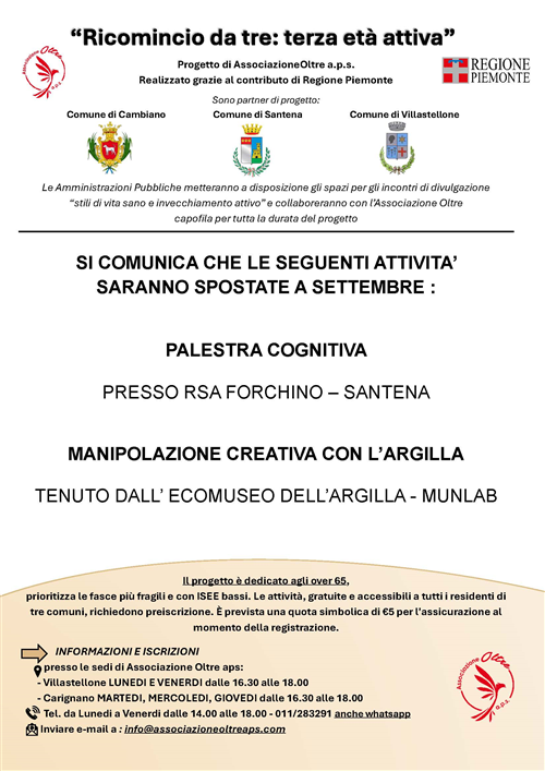 Ricomincio da tre: terza età attiva